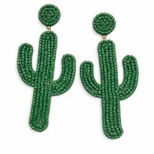 Vibrant Green Cactus Earrings